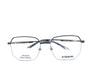 A pair of eyeglasses with a metallic frame and clear lenses, featuring the brand name 'AFTERBANG' and 'DESIGN MONTREAL' on the temples.