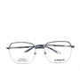 A pair of eyeglasses with a metallic frame and clear lenses, featuring the brand name 'AFTERBANG' and 'DESIGN MONTREAL' on the temples.