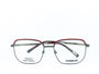 A pair of eyeglasses with a metallic frame and clear lenses, featuring the brand name 'AFTERBANG' and 'DESIGN MONTREAL' on the temples.