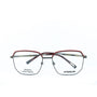 A pair of eyeglasses with a metallic frame and clear lenses, featuring the brand name 'AFTERBANG' and 'DESIGN MONTREAL' on the temples.