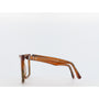 Brown eyeglasses on a white background