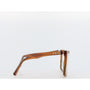 Brown eyeglasses on a white background