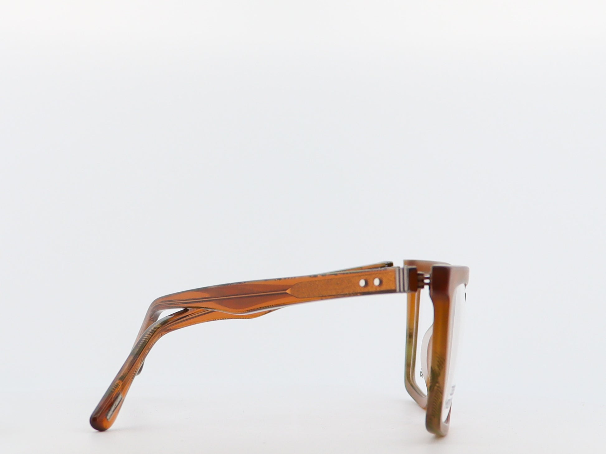 Brown eyeglasses on a white background