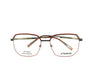A pair of eyeglasses with a metallic frame and clear lenses, featuring the brand name 'AFTERBANG' and 'DESIGN MONTREAL' on the temples.