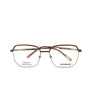 A pair of eyeglasses with a metallic frame and clear lenses, featuring the brand name 'AFTERBANG' and 'DESIGN MONTREAL' on the temples.