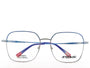 Blue and silver eyeglasses with 'Afterbang' branding on a white background