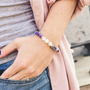 lifestyle white and purple bloom bracelet