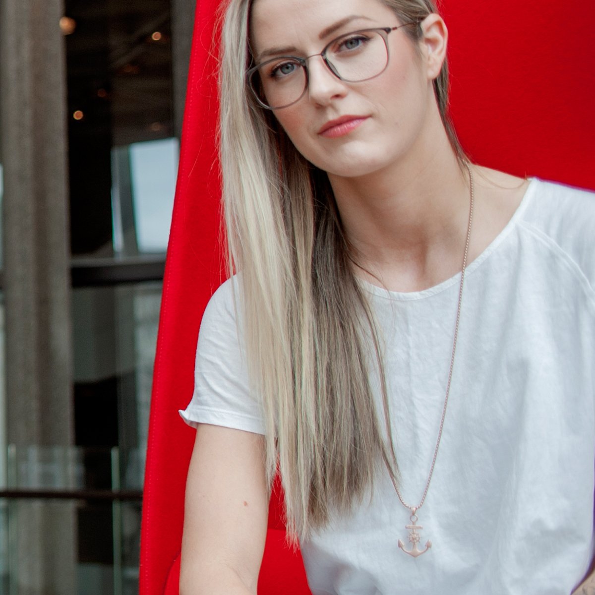 lifestyle rose gold stainless steel anchor pendant