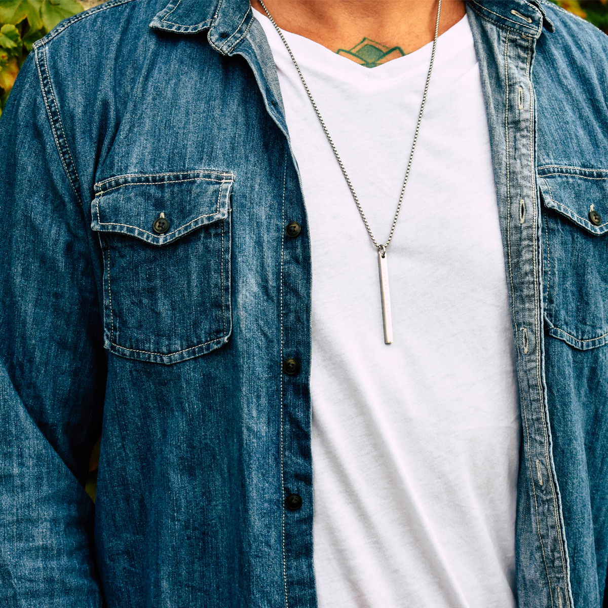 Lifestyle silver Monument men necklace