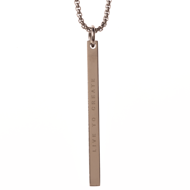 Silver stainless steel Monument necklace